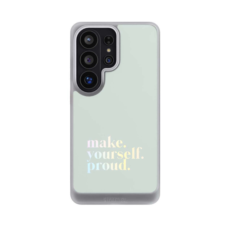 Galaxy S26 Ultra NIVOcore Make Yourself Proud Zitat-Minze und Farbverlauf
