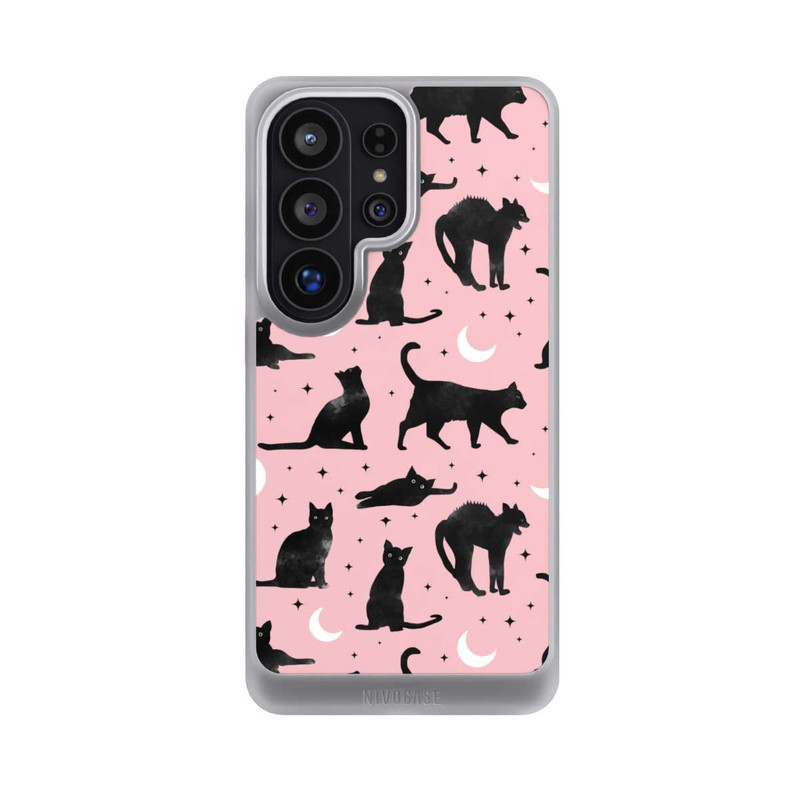 Galaxy S26 Ultra NIVOcore Katzen und Mond auf Rosa