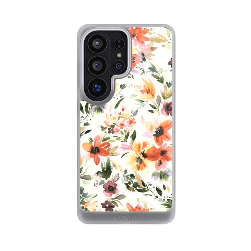 Galaxy S26 Ultra NIVOcore Fleurs artistiques d'été Ivoire