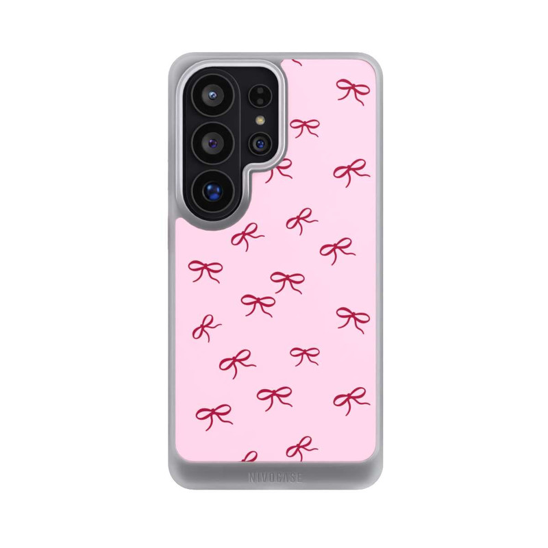 Galaxy S26 Ultra NIVOcore Schleifen Muster Rot Pink