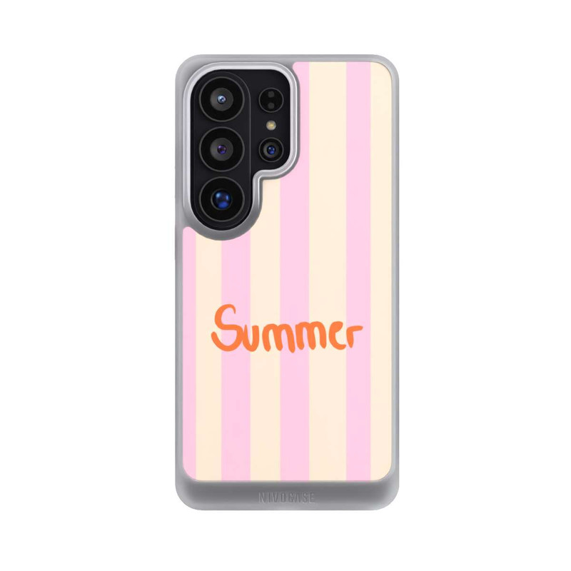 Galaxy S26 Ultra NIVOcore Summer- Rosa und Orange Streifen Hintergrund