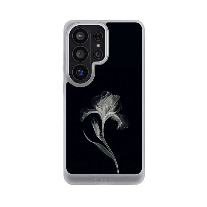 Galaxy S26 Ultra NIVOcore Fleur négative Gris sur noir avec IA