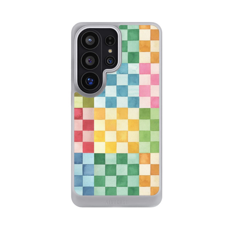 Galaxy S26 Ultra NIVOcore Checkerboard Watercolor Chess Geometric Red