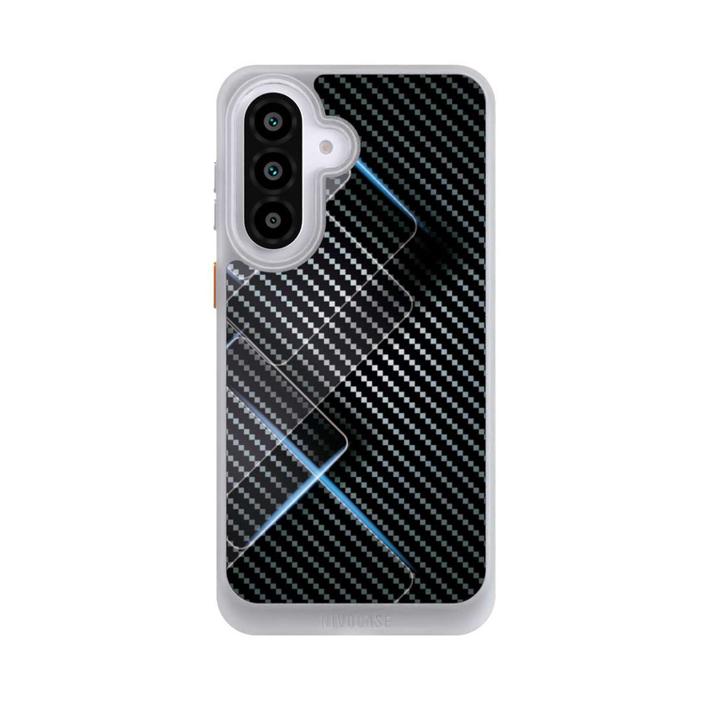 Galaxy A57 5G NIVOcore Blaue Linien auf Karbon