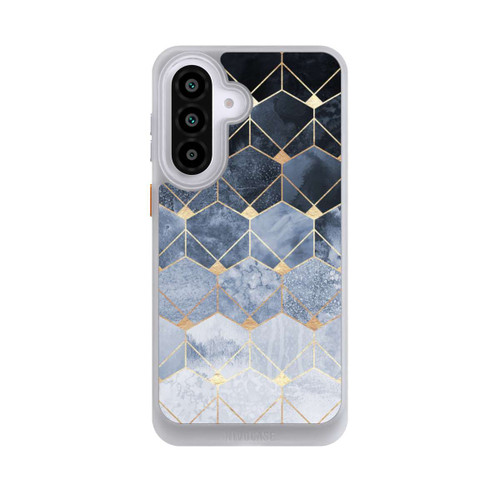 Samsung Galaxy A57 5G NIVOcore Blaue Sechsecke und Diamanten Golddruck