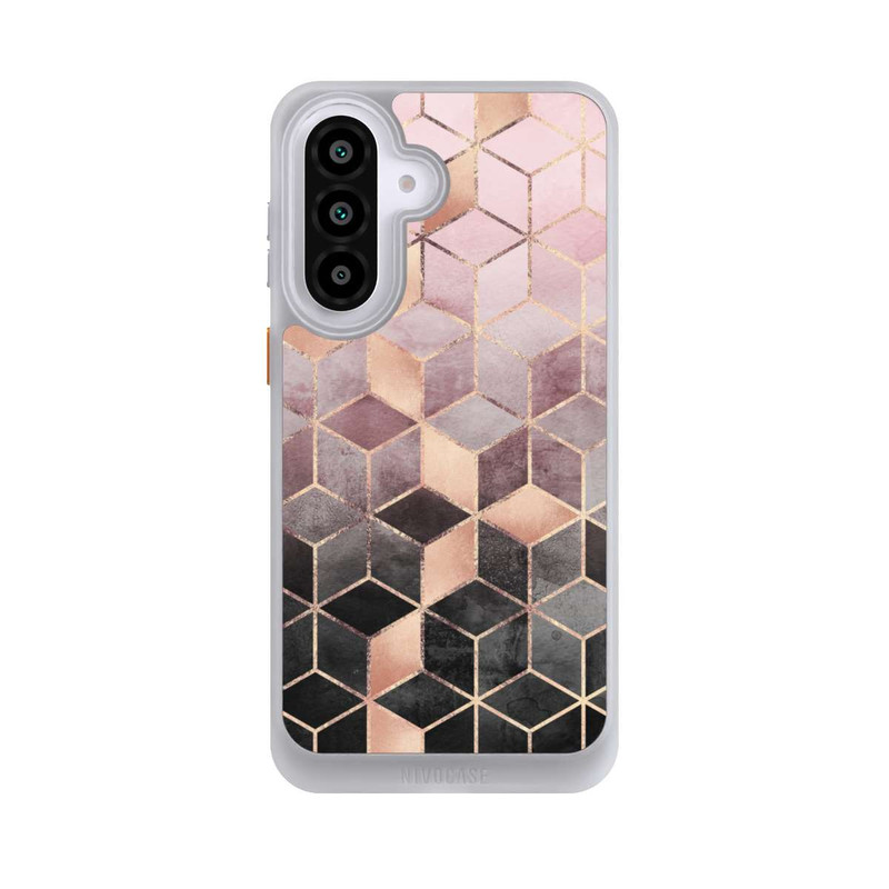 Galaxy A57 5G NIVOcore Pink-grauer Farbverlauf Würfel Druck