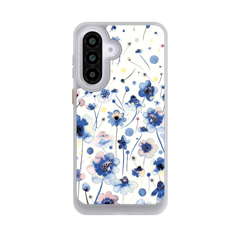 Galaxy A57 5G NIVOcore Watercolor Ink Blue Flowers