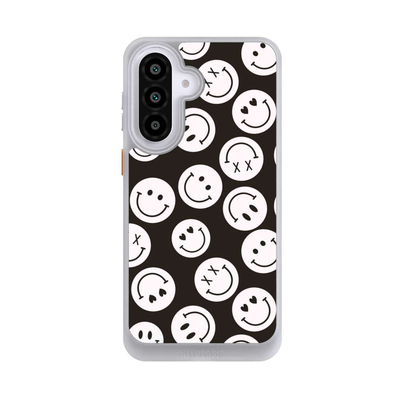 Galaxy A57 5G NIVOcore Smiles Emotes Pattern Black And White