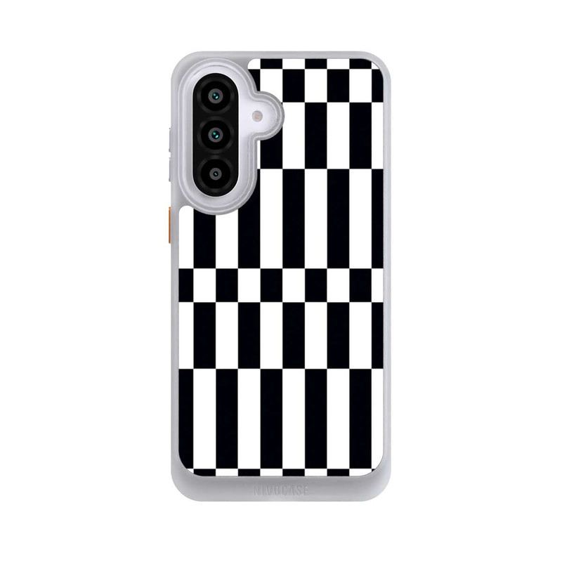 Galaxy A57 5G NIVOcore Checked Abstract Bold Black and White Color Block