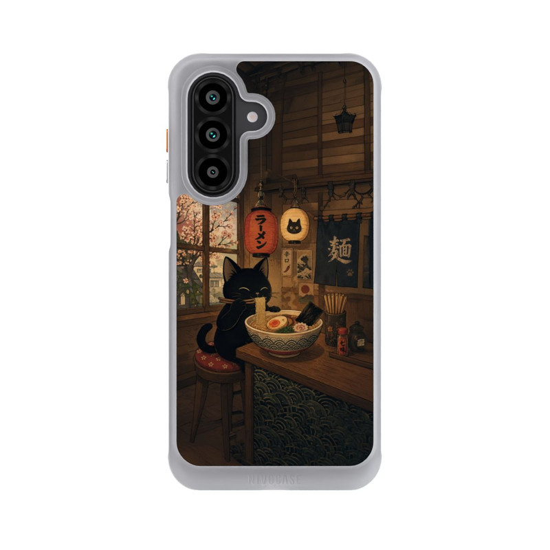 Galaxy A57 5G NIVOcore Ramen Bar mit schwarzer Katze mit KI