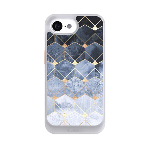 Apple iPhone 17e NIVOcore Blaue Sechsecke und Diamanten Golddruck