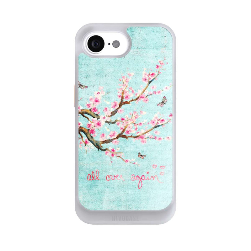 iPhone 17e NIVOcore Motif d'arbre en fleurs de cerisier bleu