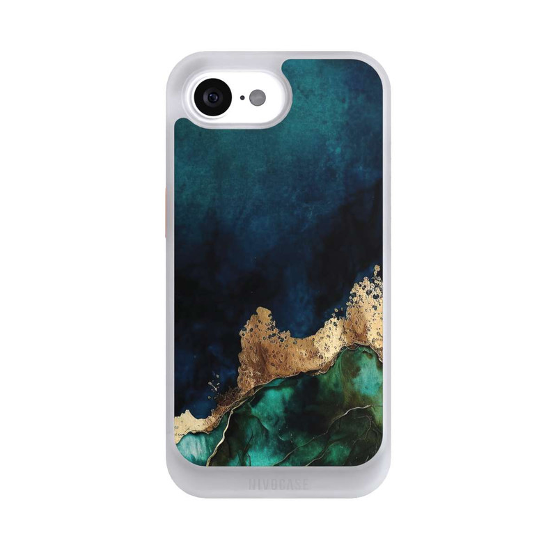 iPhone 17e NIVOcore Bleu pétrole avec or