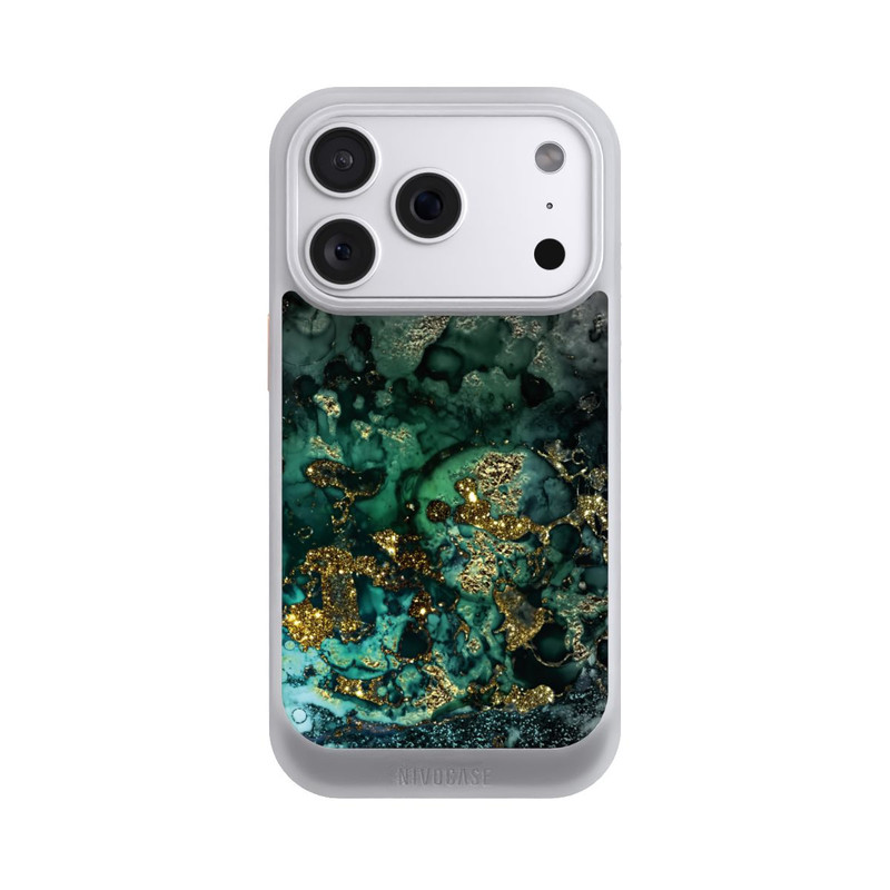 iPhone 18 Pro NIVOcore Cyan Glitzer Marmorlook
