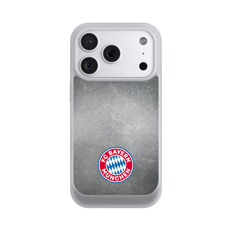 iPhone 18 Pro NIVOcore Klassisches FCB Logo Klein - Bunt auf Metalllook