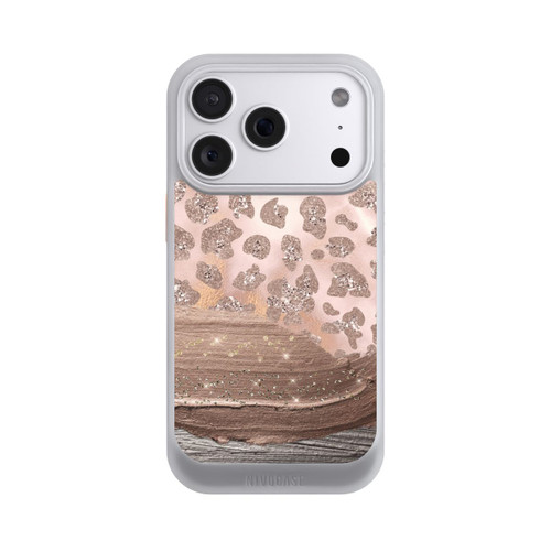 Apple iPhone 18 Pro NIVOcore Silberner Leoparden Glitzerlook