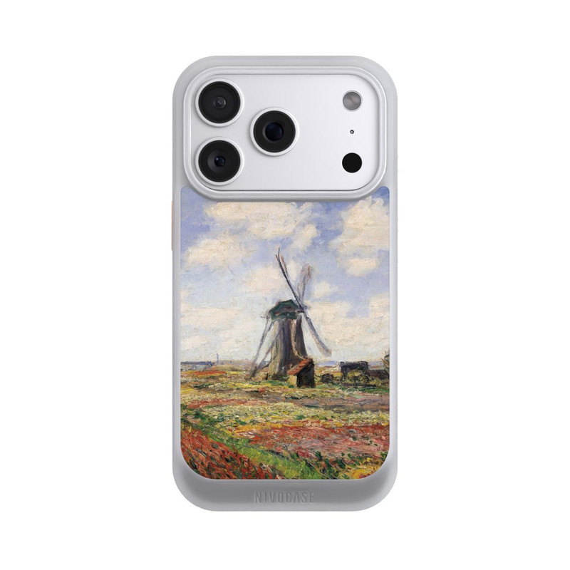 iPhone 18 Pro NIVOcore Tulpenfelder mit der Rijnsburger Windmühle von Claude Monet