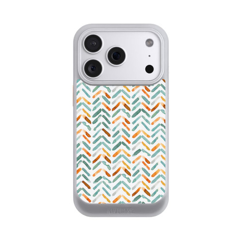 Apple iPhone 18 Pro NIVOcore Elegantes Herbstchevron Blau Orange