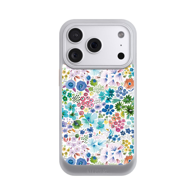 iPhone 18 Pro NIVOcore Kunstvolle kleine Frühlingsblumen blau