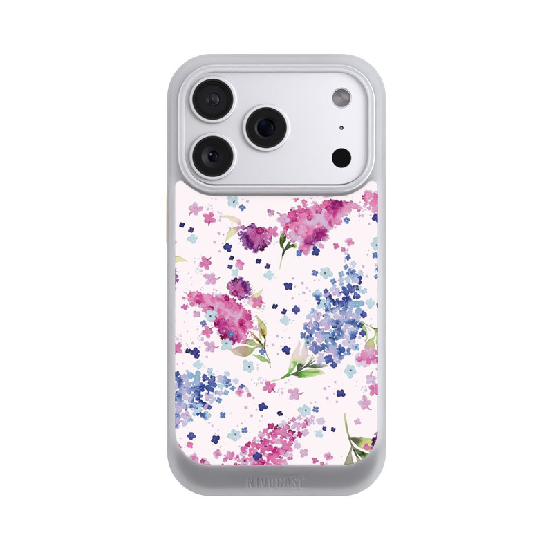 iPhone 18 Pro NIVOcore Hortensias Floraux Lilas Rose
