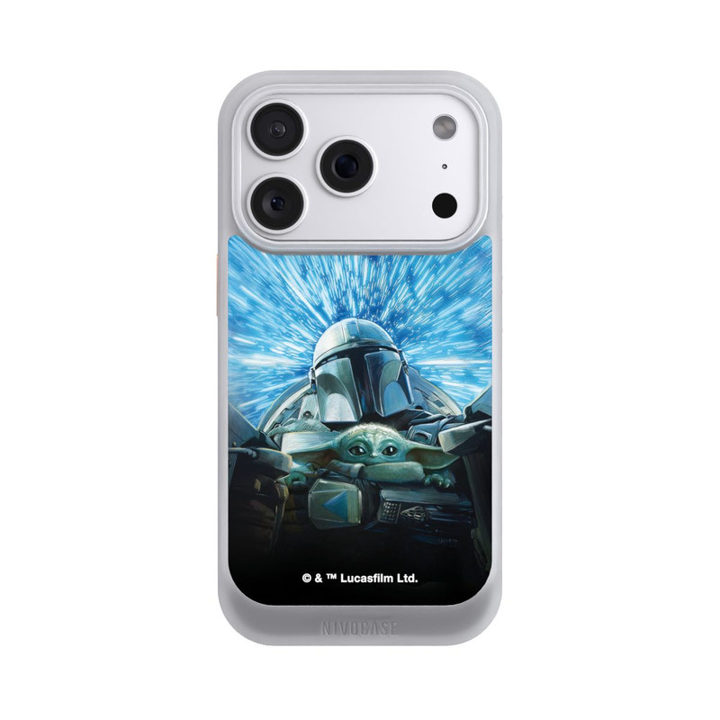 iPhone 18 Pro NIVOcore Grogu und Mando fliegen blau