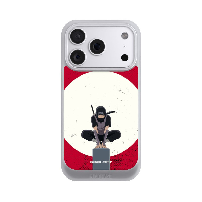 iPhone 18 Pro NIVOcore Itachi Uchiha Symbol Roter Hintergrund