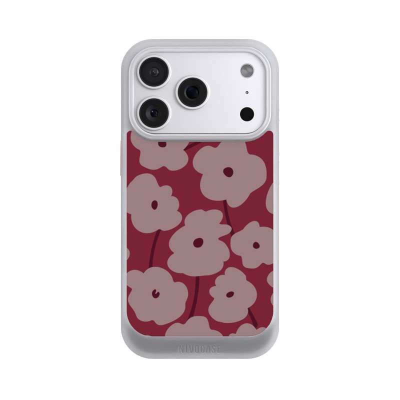 iPhone 18 Pro NIVOcore Minimalistische Blumen Bordeaux