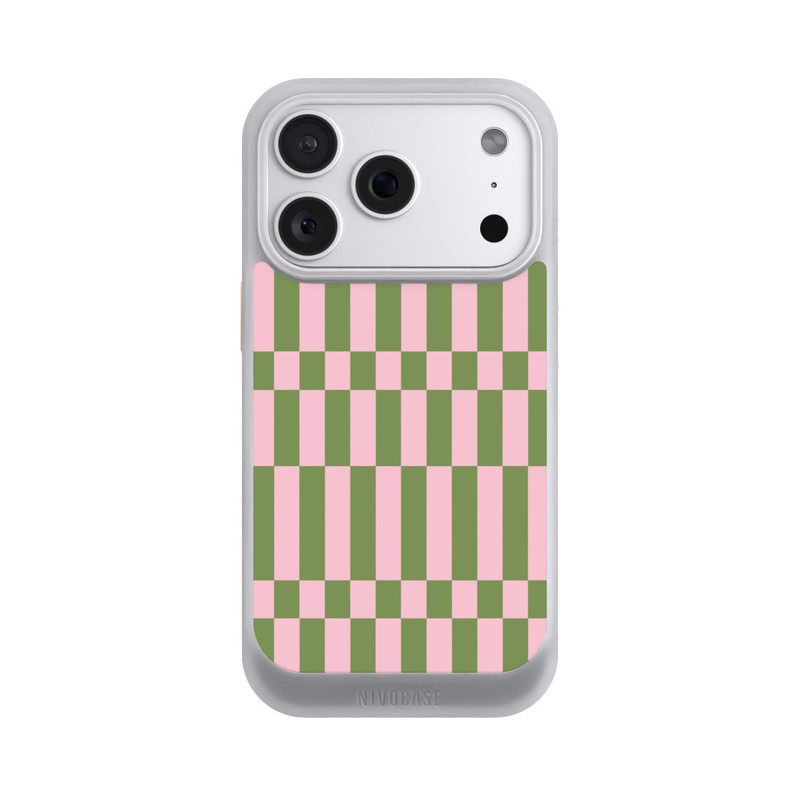 iPhone 18 Pro NIVOcore Karomuster in Salbei und Rosa