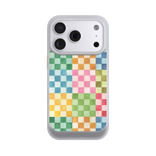 Apple iPhone 18 Pro NIVOcore Checkerboard Watercolor Chess Geometric Red