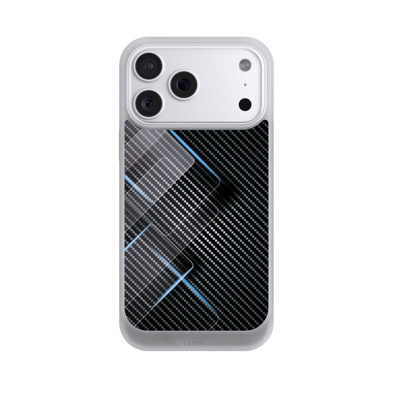 iPhone 18 Pro Max NIVOcore Blaue Linien auf Karbon