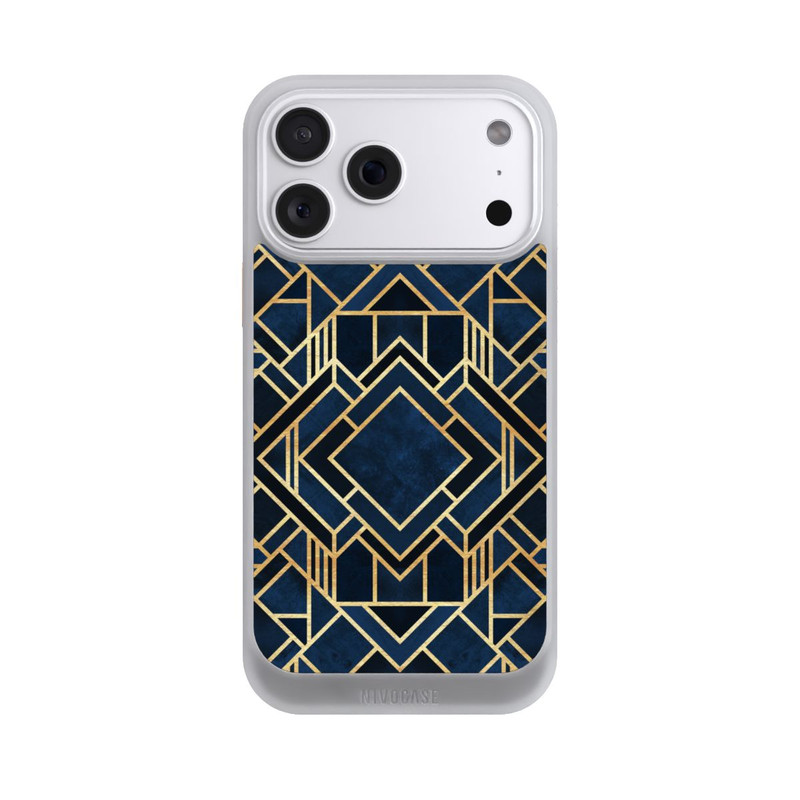 iPhone 18 Pro Max NIVOcore Kunst Deko Blau Golddruck