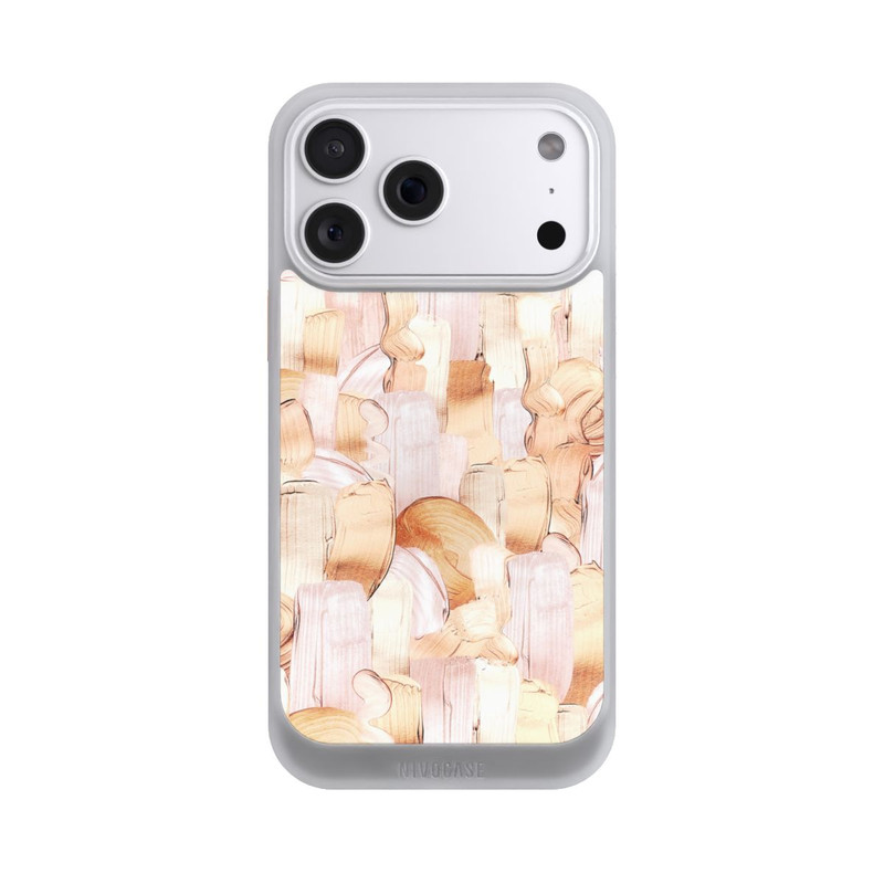 iPhone 18 Pro Max NIVOcore Weiß/Gold Pinsel Muster
