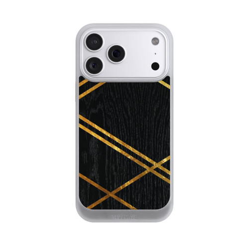 Apple iPhone 18 Pro Max NIVOcore Schwarzes geometrisches Muster Goldene Streifen