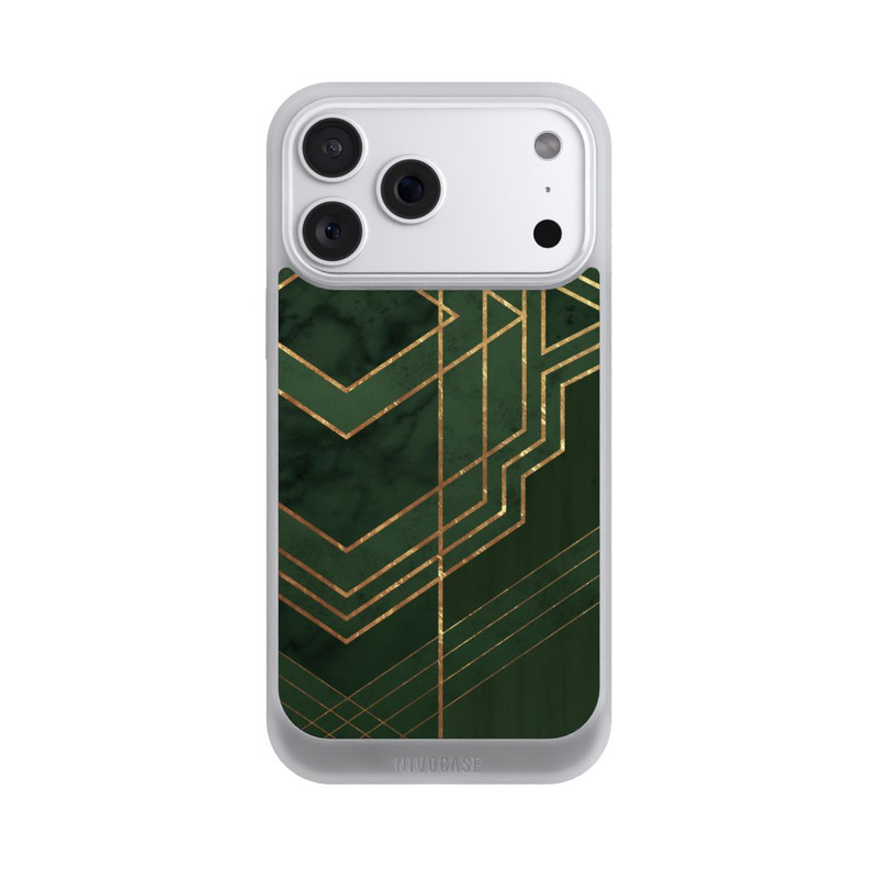 iPhone 18 Pro Max NIVOcore Dunkelgrün gemustert Goldene Streifen