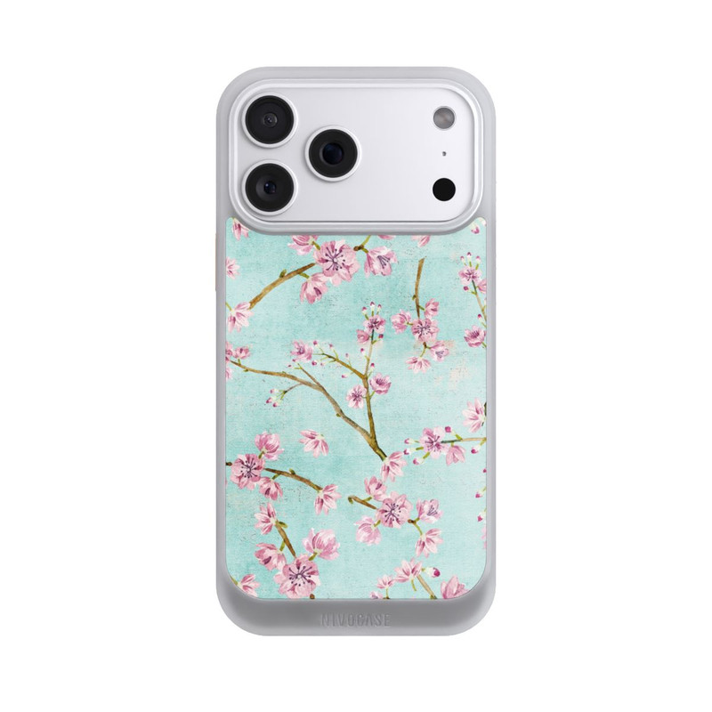 iPhone 18 Pro Max NIVOcore Cherry Blossom Twigs Pattern Light Blue