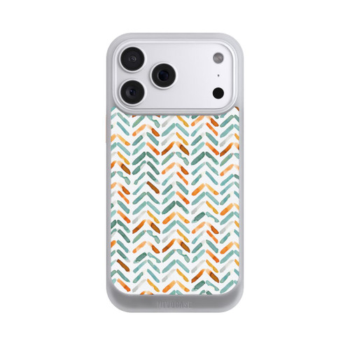 Apple iPhone 18 Pro Max NIVOcore Elegantes Herbstchevron Blau Orange