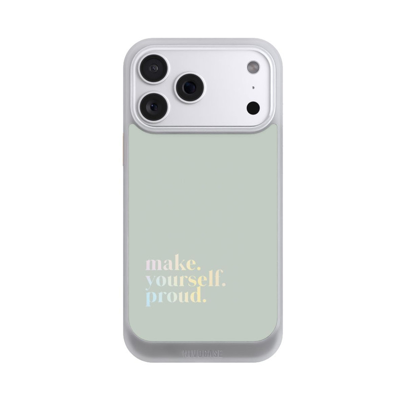 iPhone 18 Pro Max NIVOcore Make Yourself Proud Quote-Mint and Gradient