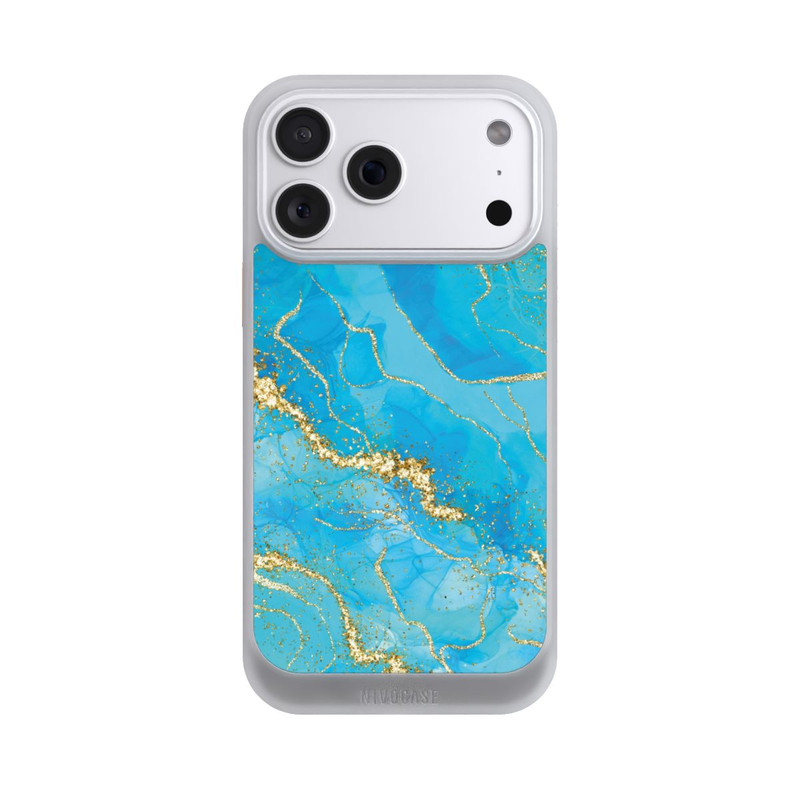 iPhone 18 Pro Max NIVOcore Türkis-goldene Tapete