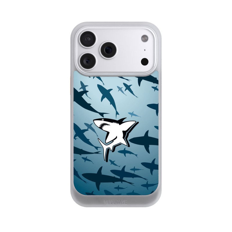 iPhone 18 Pro Max NIVOcore Haie Muster Blau