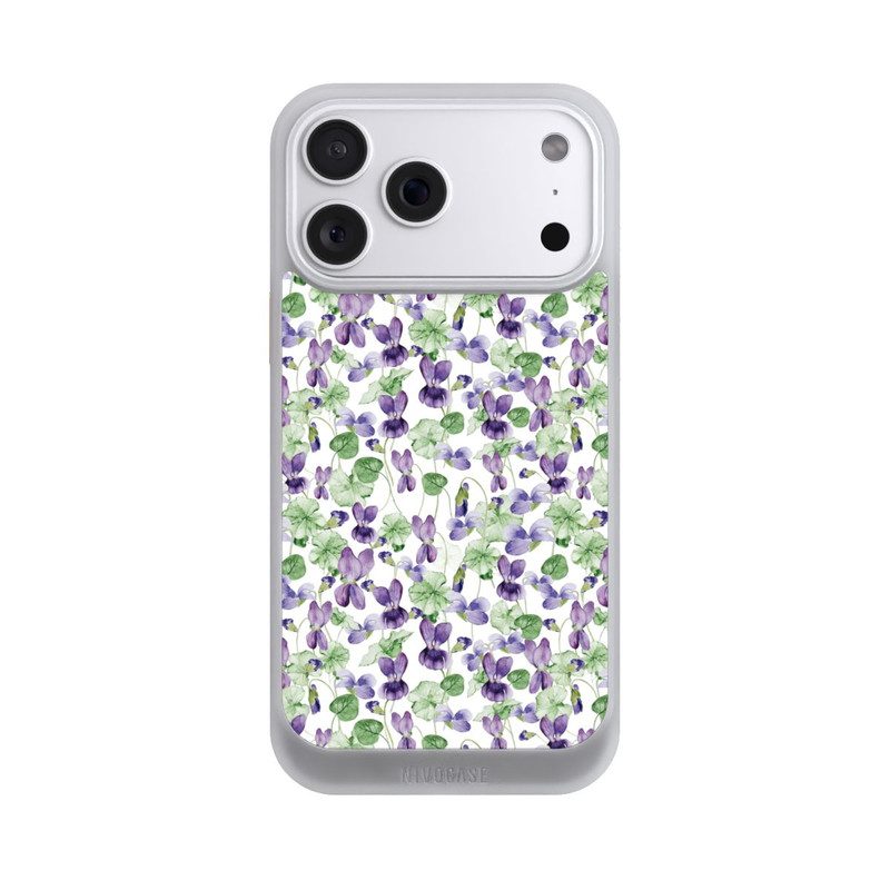 iPhone 18 Pro Max NIVOcore Purple Wildflowers Pattern Watercolor