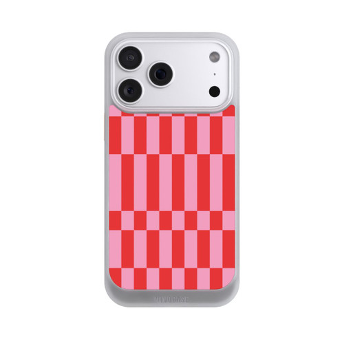 Apple iPhone 18 Pro Max NIVOcore Checked Abstract Bold Coral Red and Pink Color Block