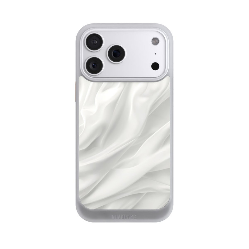 iPhone 18 Pro Max NIVOcore Weiße Seidenmatte Textur mit KI