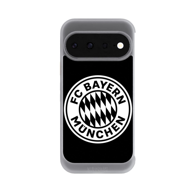 Pixel 11 NIVOcore Klassisches FCB Logo Klein - Weiß auf Schwarz