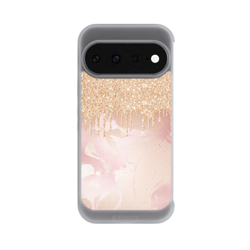 Pixel 11 NIVOcore  Roségoldener Glitzer Tropfen Look