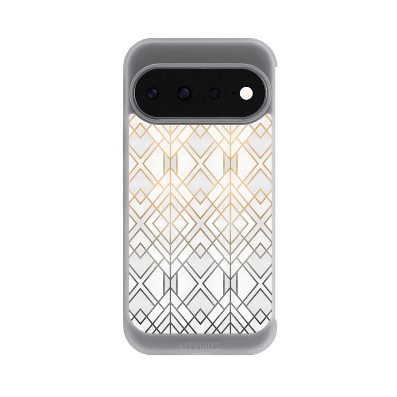Pixel 11 NIVOcore Gold und Grauer Geo Golddruck