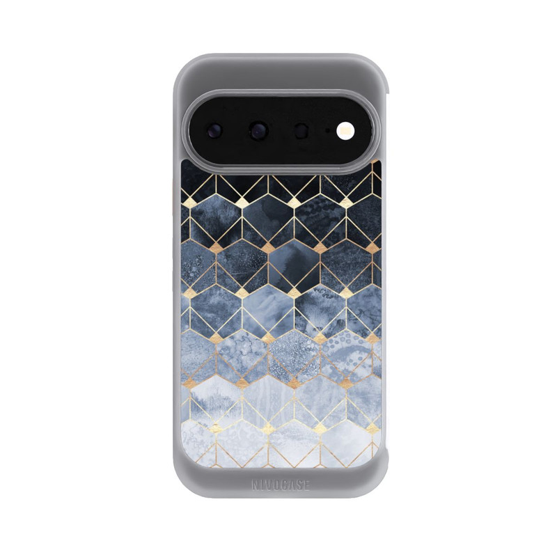 Pixel 11 NIVOcore Blaue Sechsecke und Diamanten Golddruck