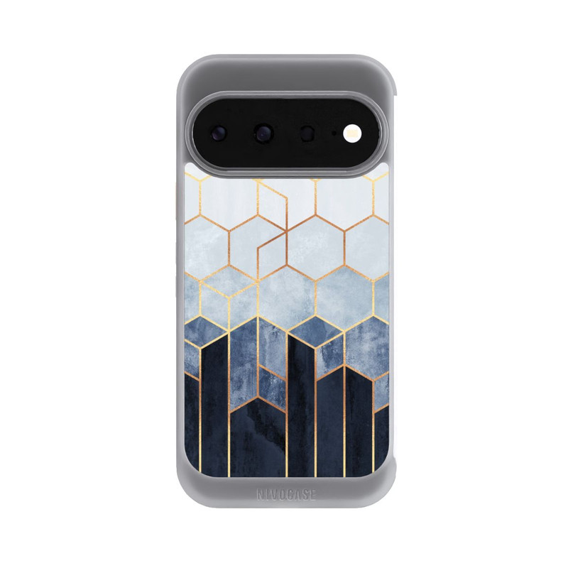 Pixel 11 NIVOcore Blauer Farbverlauf Sechsecke Golddruck