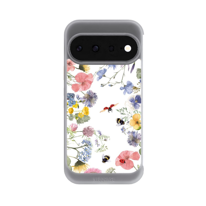 Pixel 11 NIVOcore Bunte Frühlingsblumen und Bienen