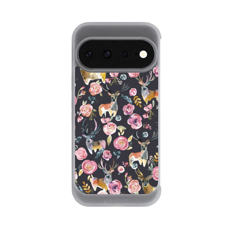 Pixel 11 NIVOcore Hirsche und Blumen Anthrazit