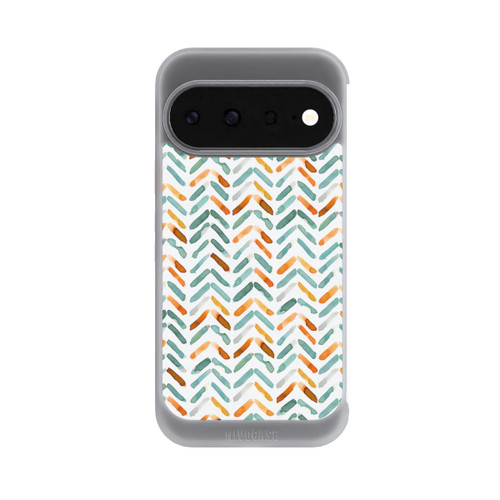 Google Pixel 11 NIVOcore Élégant Automne Chevron Bleu Orange